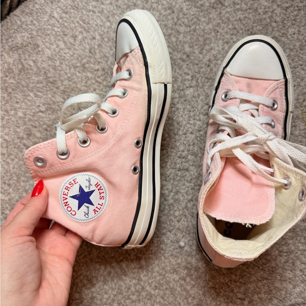 Light pink high top Converse. Size 6.5 women